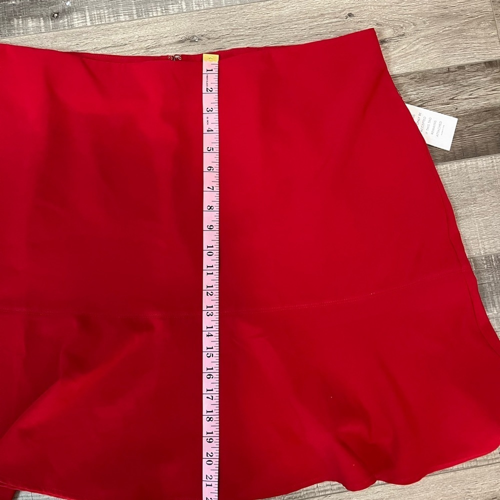 Eloquii Red Asymmetrical Midi A-Line Skirt size 2… - image 5
